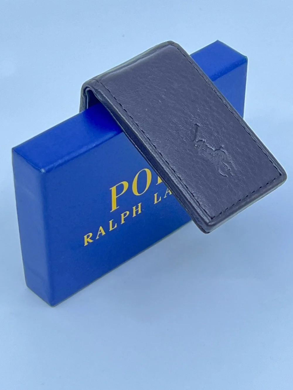 Polo Ralph Lauren Men's Pebbled Leather Money Clip | Dark Brown